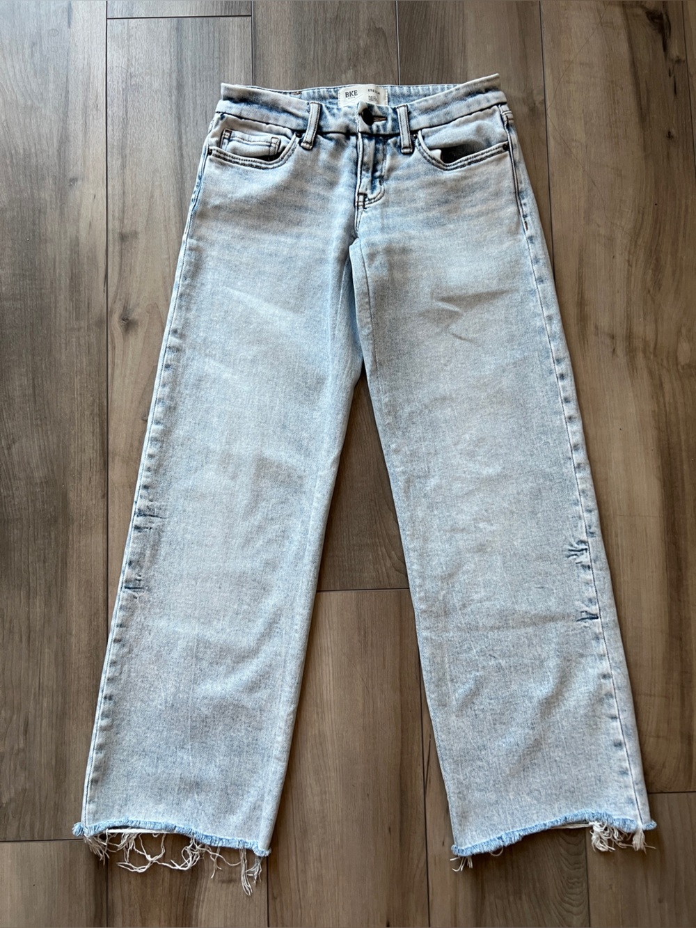 BKE Women’s Light Wash Stella Slimfit Lowrise Wide Leg Denim Sz 24x32